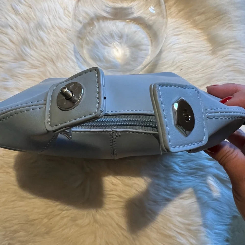 Honey Blue Snap Top Handle Bag